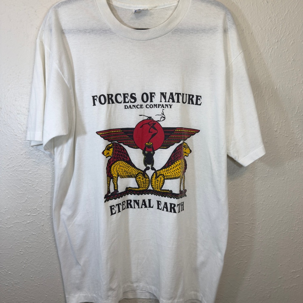 Vintage Hanes Forces of Nature Dance Company Eternal Earth T-Shirt XL White
